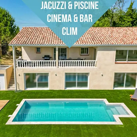 Villa 15 Personnes - Piscine - Jacuzzi - Clim - Bar - Billard - Cinema - Vue Panoramique 빌라
